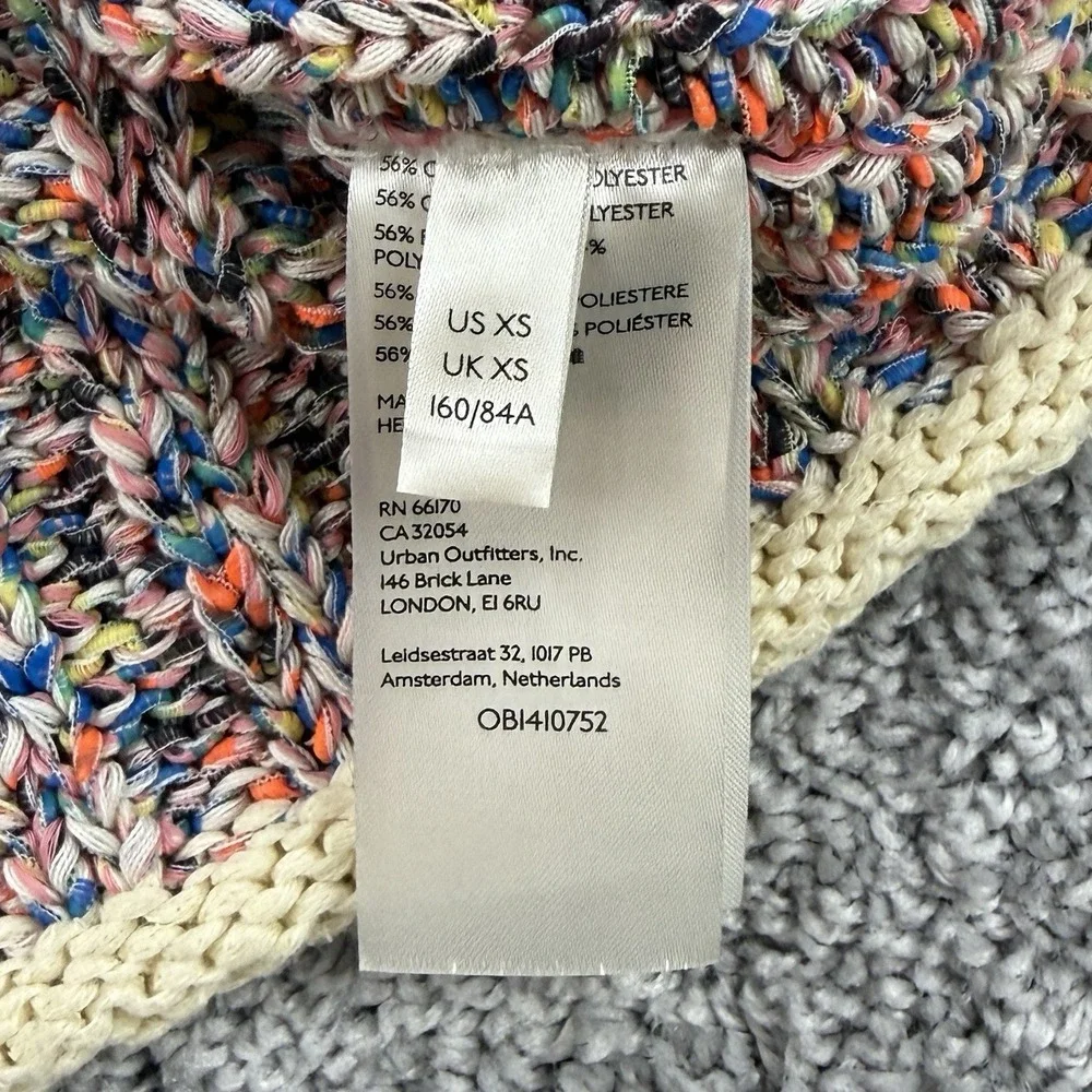 Free People Desert Heat Sweater Vest XS Rainbow Boho Hippie Indie Marled Retro
